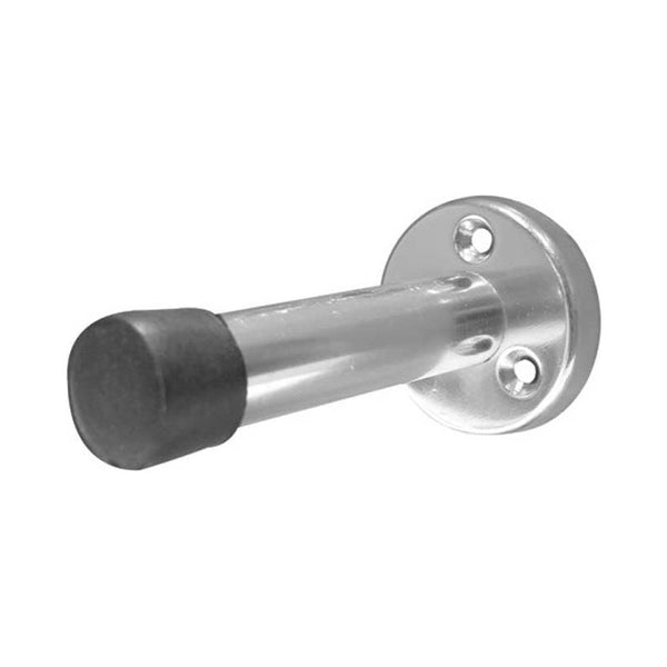 Frelan - Aluminium Wall Mounted Doorstop 76mm  - Satin Anodised Aluminium - J1280 - Choice Handles