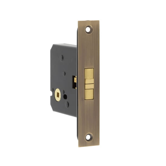 Frelan - Jedo Sliding Door Bathroom Lock - Antique Brass - JL840AB - Choice Handles