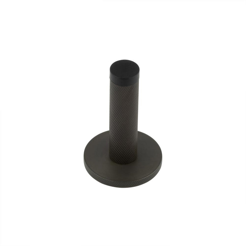 Burlington - Knurled Wall Mounted Doorstops Knurled Rose - Dark Bronze - BUR-968DB-969DB - Choice Handles