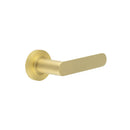 Burlington - Kensington Door Handles On Plain Rose  - Satin Brass - BUR25KIT235 - Choice Handles