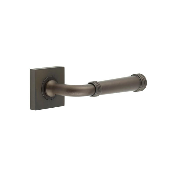 Burlington - Highgate Door Handles On Square Plain  - Dark Bronze - BUR35KIT84 - Choice Handles