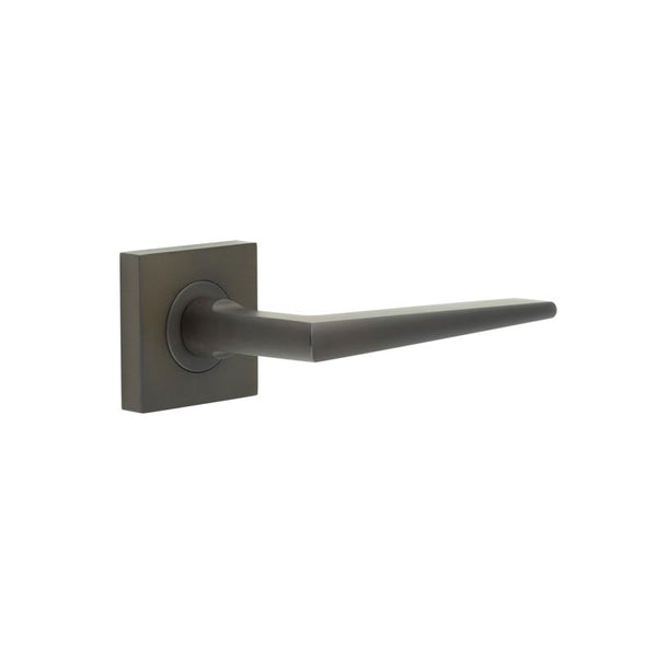 Burlington - Mayfair Door Handle on Square Plain Rose  - Dark Bronze - BUR10KIT84 - Choice Handles