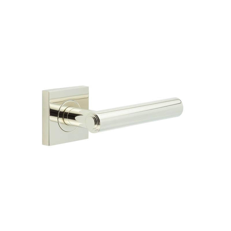 Burlington - Richmond Door Handles On Square Plain  - Polished Nickel - BUR45KIT162 - Choice Handles
