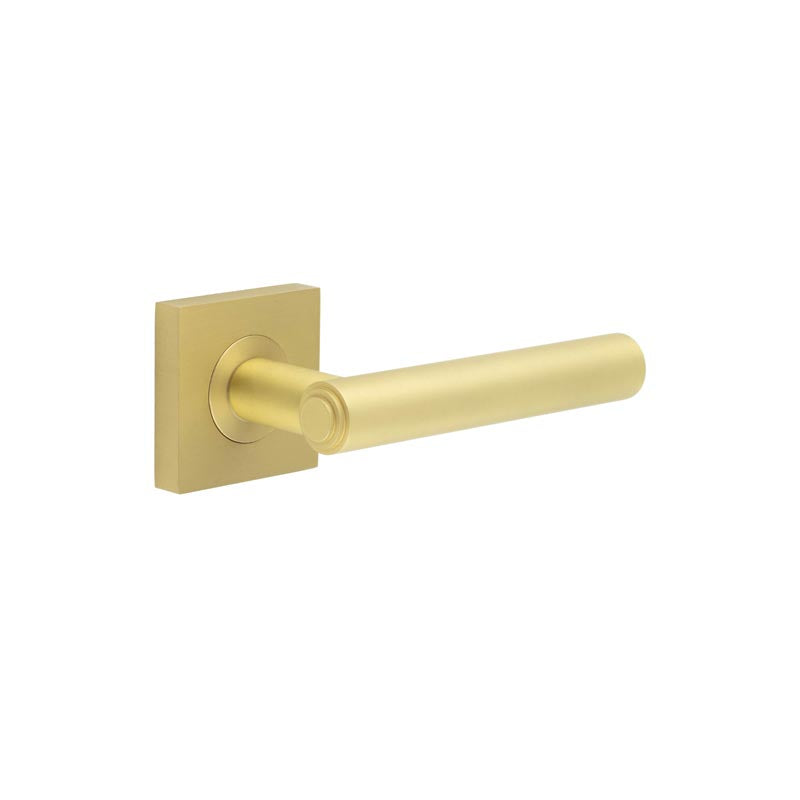 Burlington - Richmond Door Handles On Square Plain  - Satin Brass - BUR45KIT240 - Choice Handles