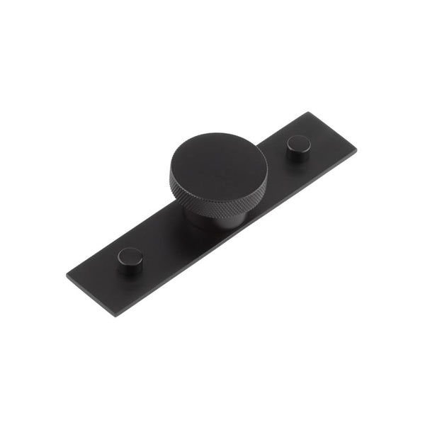 Hoxton - Wenlock Cupboard Knobs 40mm Plain Backplate - Matt Black - HOX-140MB-5090MB - Choice Handles