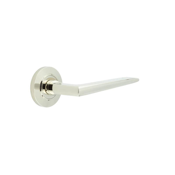 Burlington - Mayfair Door Handle on Chamfered Rose  - Polished Nickel - BUR10KIT158 - Choice Handles