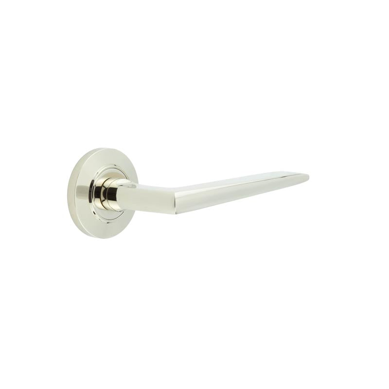 Burlington - Mayfair Door Handle on Chamfered Rose  - Polished Nickel - BUR10KIT158 - Choice Handles
