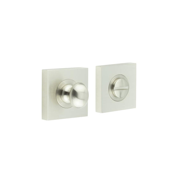 Burlington - Turns & Releases Inner 1 Square Plain Rose - Satin Nickel - BUR-80SN-150SN - Choice Handles