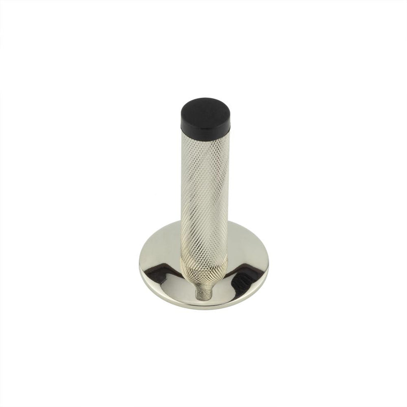 Burlington - Knurled Wall Mounted Doorstops Chamfered Rose - Polished Nickel - BUR-968PN-972PN - Choice Handles