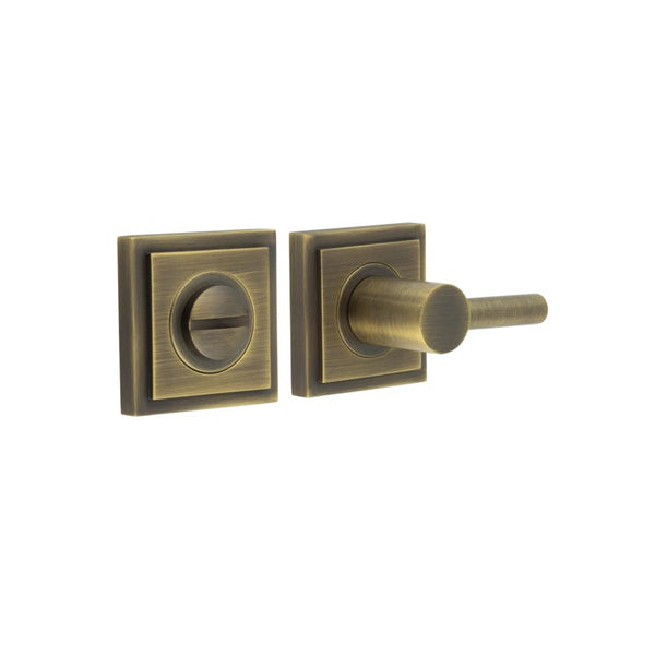 Burlington - Easy Turn & Release Square Stepped Rose - Antique Brass - BUR-82AB-152AB - Choice Handles