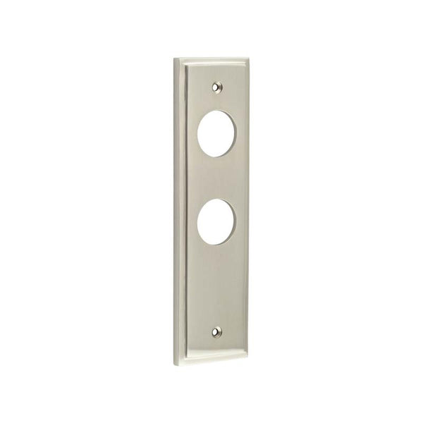 Burlington - Lever Handle Backplate Din Bathroom  - Satin Nickel - BUR456SN - Choice Handles