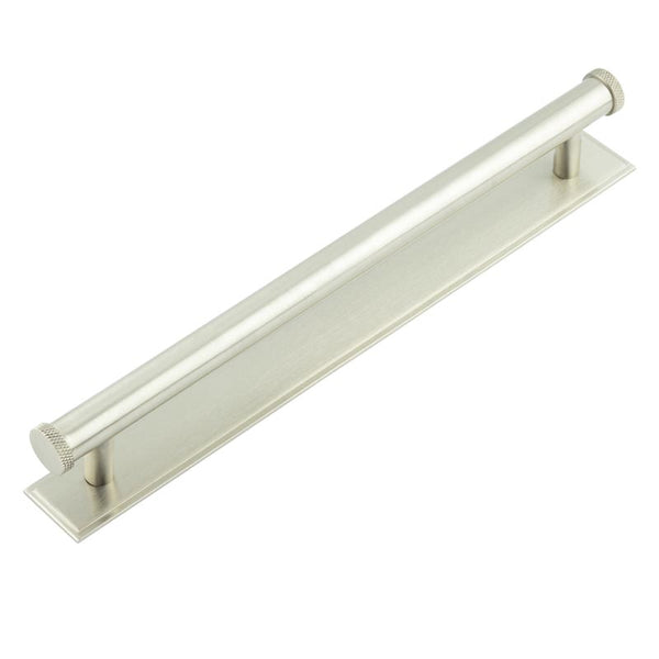 Hoxton Wenlock Cabinet Handles Stepped Backplate - Satin Nickel - HOX-160SN-6060SN - Choice Handles