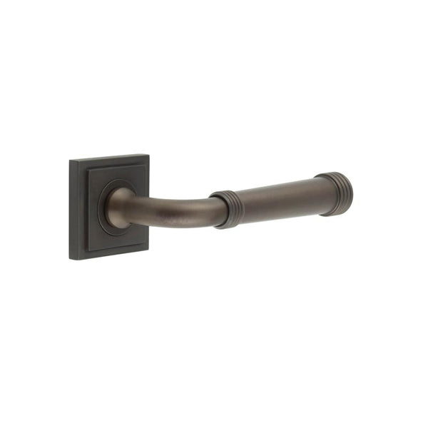 Burlington - Highgate Door Handles On Square Stepped  - Dark Bronze - BUR35KIT85 - Choice Handles