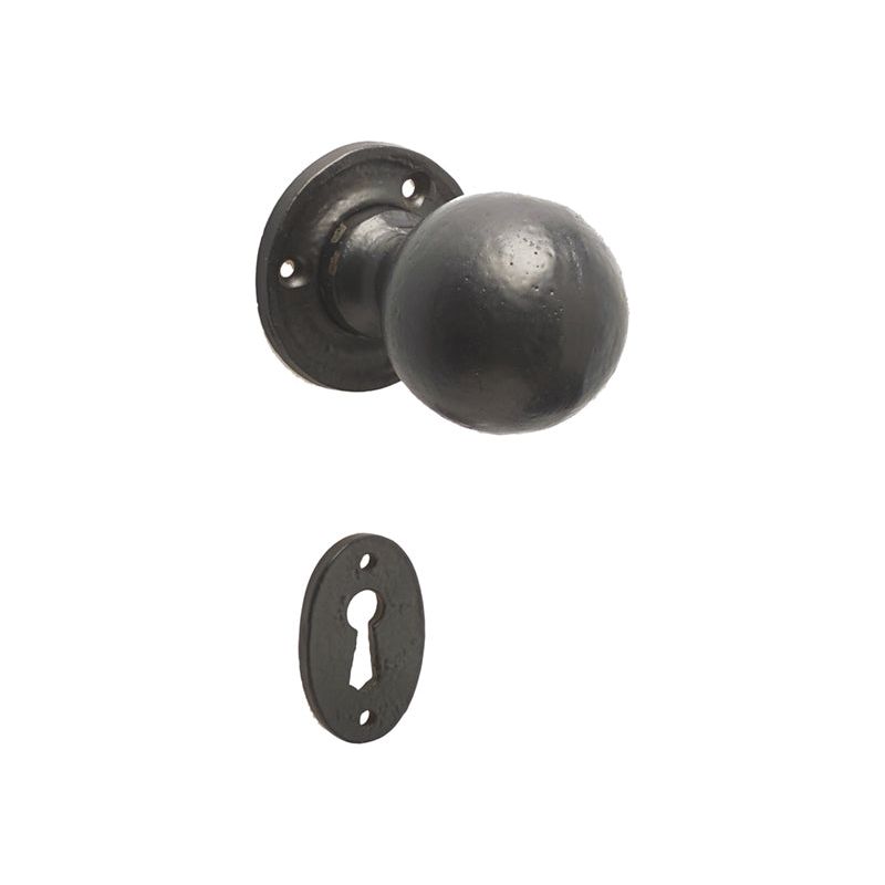 Frelan - Round Mortice Door Knob - Black - VFB48 - Choice Handles