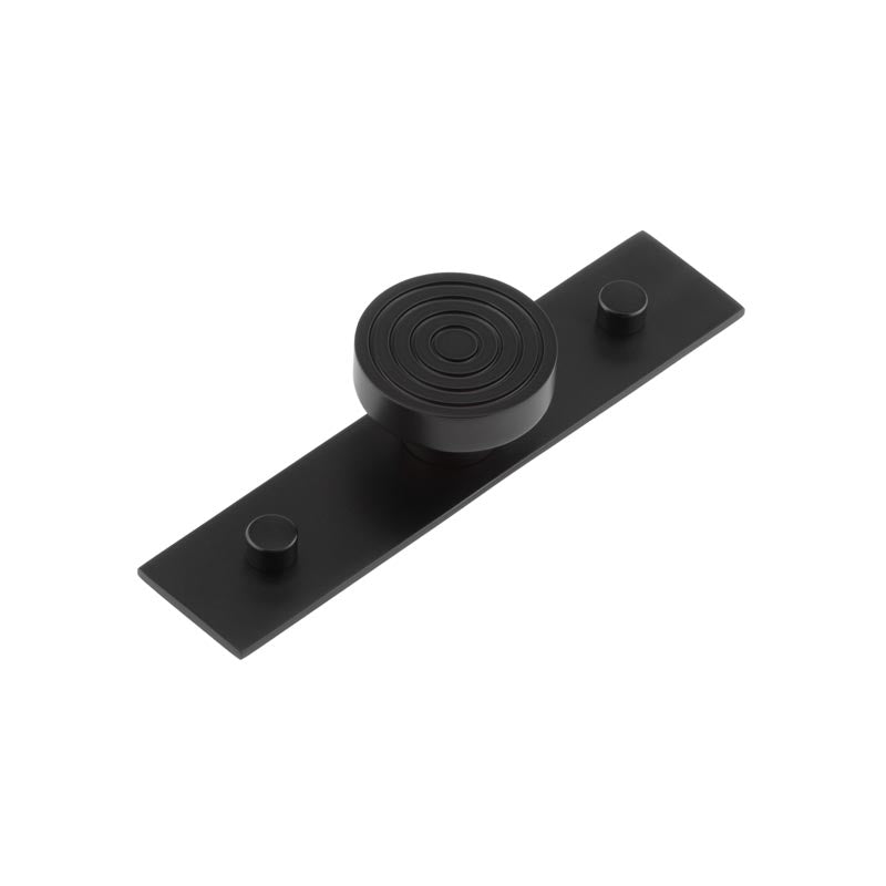 Hoxton - Murray Cupboard Knobs 40mm Plain Backplate - Matt Black - HOX-1140MB-5090MB - Choice Handles