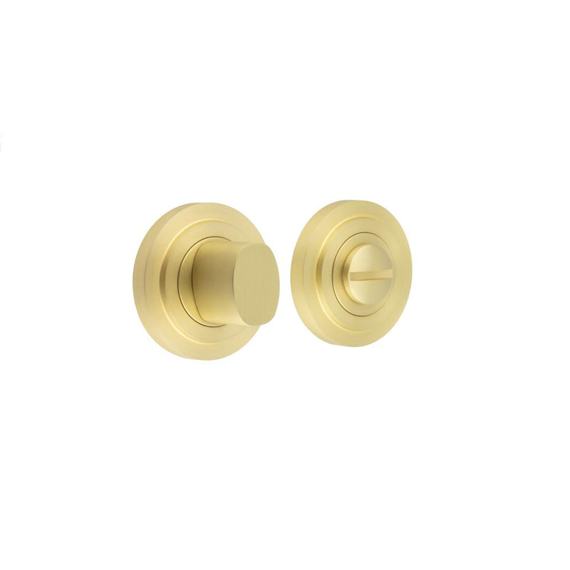 Burlington - Turns & Releases Inner 3 Stepped Rose - Satin Brass - BUR-81SB-52SB - Choice Handles