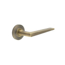 Burlington - Mayfair Door Handle on Chamfered Rose  - Antique Brass - BUR10KIT2 - Choice Handles