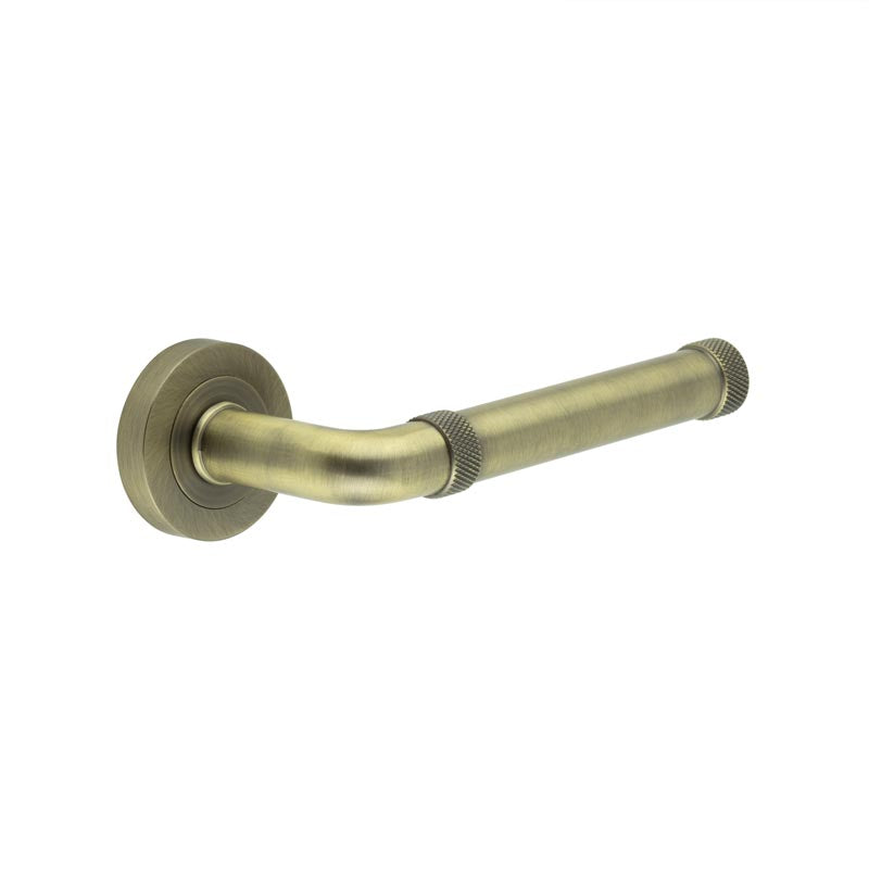 Jedo - Midtown Lever On Rose Door Handle - Antique Brass - JV853AB - Choice Handles