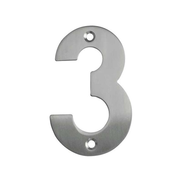 Frelan - 100mm Numerals 100mm No. 3 - Satin Stainless Steel - JSS-3 - Choice Handles