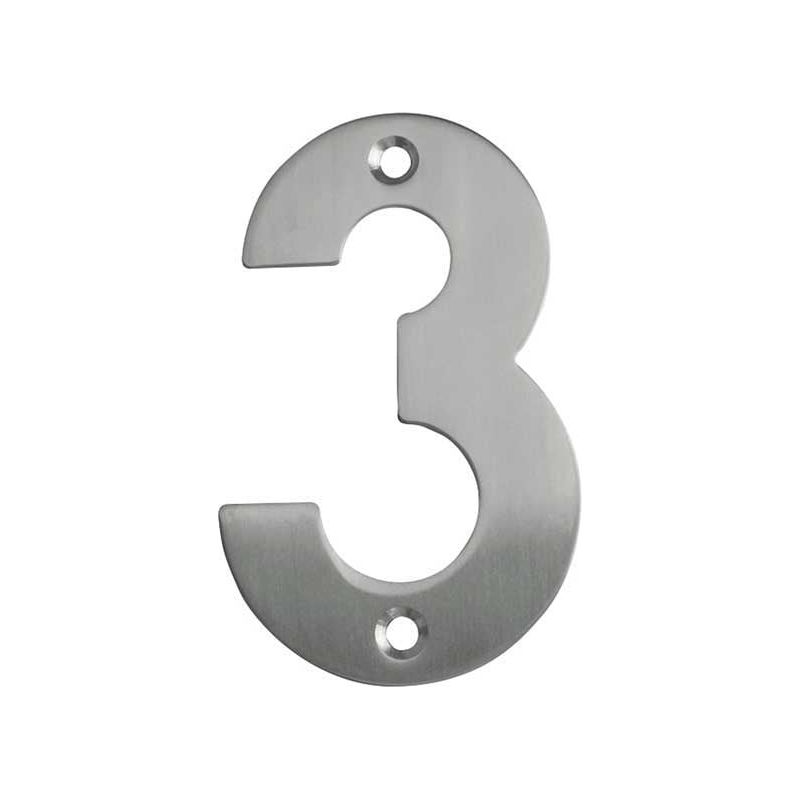 Frelan - 100mm Numerals 100mm No. 3 - Satin Stainless Steel - JSS-3 - Choice Handles