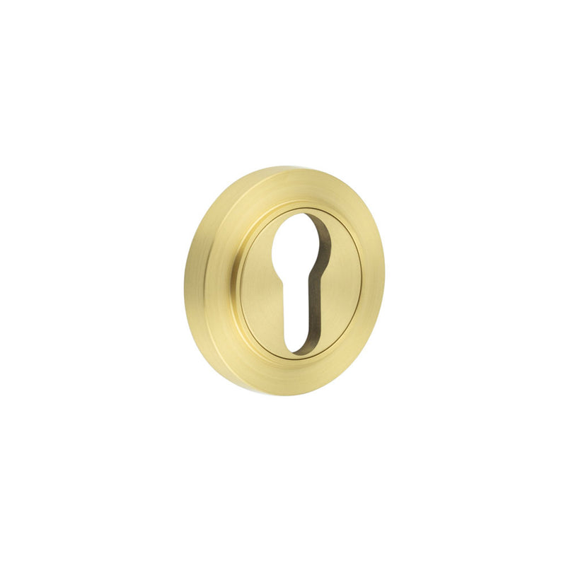 Burlington - Euro Profile Escutcheons Plain Rose - Satin Brass - BUR-61SB-71SB - Choice Handles