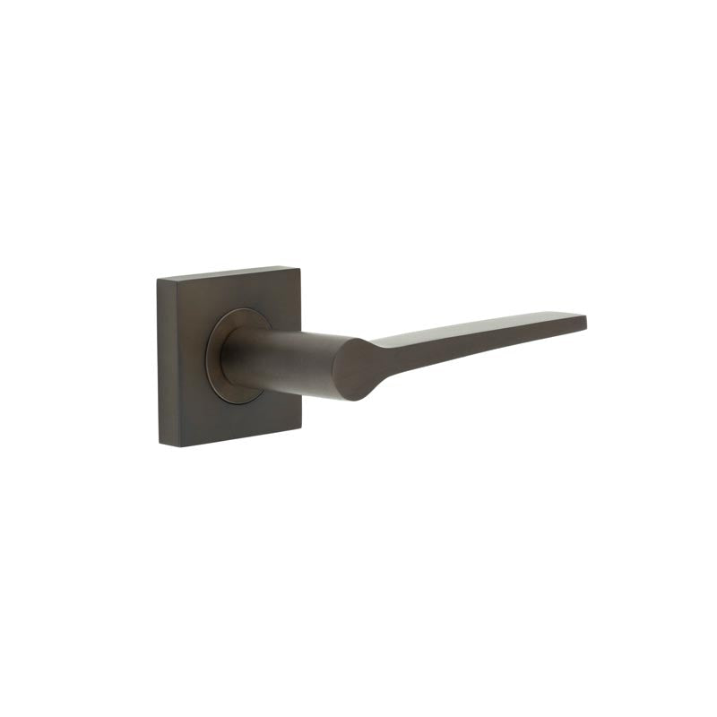 Burlington - Knightsbridge Door Handle on Square Plain Rose  - Dark Bronze - BUR20KIT84 - Choice Handles