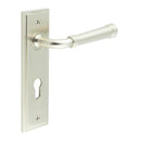 Burlington - Highgate Door Handle On Din Euro Backplate - Satin Nickel - BUR35KIT324 - Choice Handles