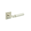 Burlington - Westminster Door Handles On Square Stepped Rose - Satin Nickel - BUR30KIT319 - Choice Handles