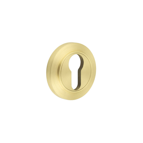 Burlington - Euro Profile Escutcheons Chamfered Rose - Satin Brass - BUR-61SB-72SB - Choice Handles