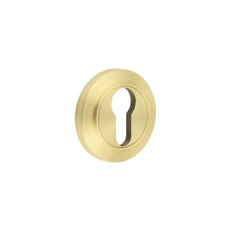 Burlington - Euro Profile Escutcheons Chamfered Rose - Satin Brass - BUR-61SB-72SB - Choice Handles