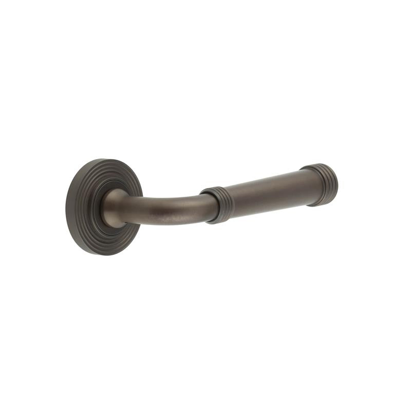 Burlington - Highgate Door Handles On Reeded Rose  - Dark Bronze - BUR35KIT82 - Choice Handles