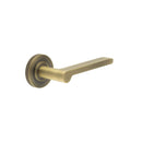 Burlington - Fitzrovia Door Handles On Knurled Rose  - Antique Brass - BUR15KIT5 - Choice Handles