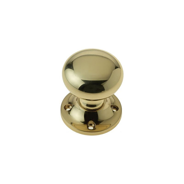 Frelan - Jedo Mushroom Rim Door Knobs 57mm - Polished Brass - JV176BPB - Choice Handles