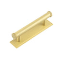 Hoxton Wenlock Cabinet Handles 96mm Ctrs Stepped Backplate - Satin Brass - HOX-150SB-6050SB - Choice Handles