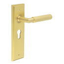 Burlington - Piccadilly Door Handle On Euro Backplate - Satin Brass - BUR40KIT245 - Choice Handles