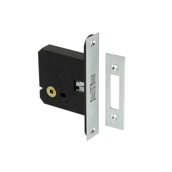 Frelan - Jedo Sliding Door Bathroom Lock - Satin Chrome - JL840SC - Choice Handles