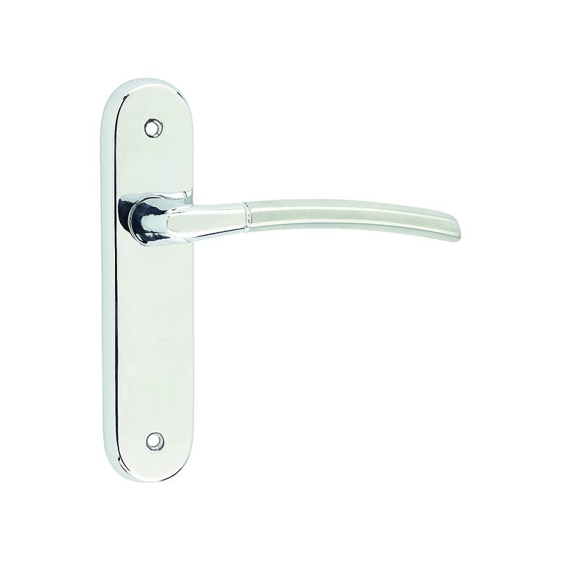 Jedo - Lorenzo Kontrax Suite Door Handle on Latchplate - Satin Chrome/Polished Chrome - JV863PCSC - Choice Handles