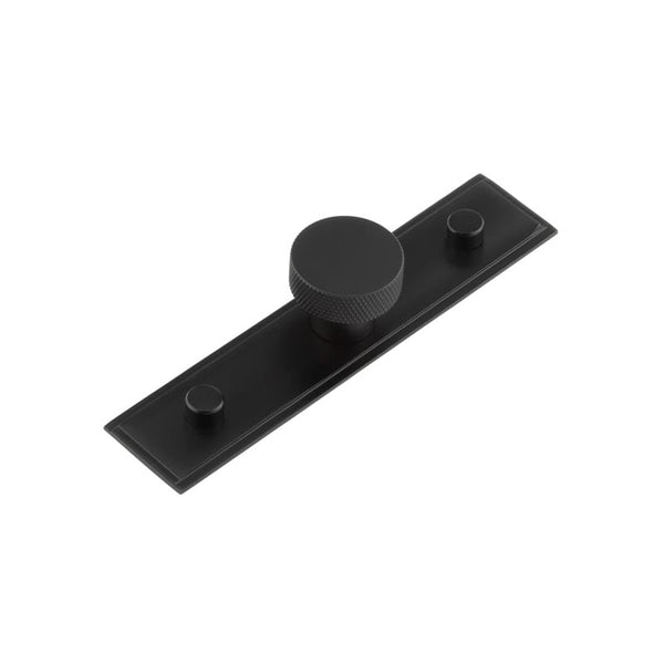 Hoxton - Wenlock Cupboard Knobs 30mm Stepped Backplate - Matt Black - HOX-130MB-6090MB - Choice Handles
