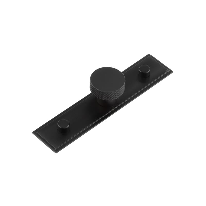 Hoxton - Wenlock Cupboard Knobs 30mm Stepped Backplate - Matt Black - HOX-130MB-6090MB - Choice Handles