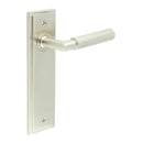 Burlington - Piccadilly Door Handle On Latch Backplate - Satin Nickel - BUR40KIT320 - Choice Handles