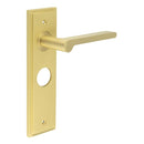Burlington - Fitzrovia Lever Handle On Bathroom Backplate  - Satin Brass - BUR15KIT244 - Choice Handles