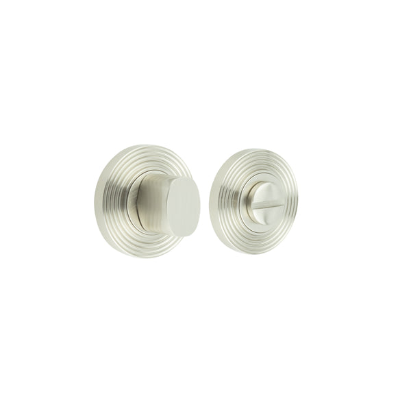 Burlington - Turns & Releases Inner 3 Reeded Rose - Satin Nickel - BUR-81SN-53SN - Choice Handles