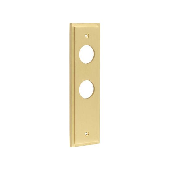 Burlington  - Lever Handle Bathroom Backplate - Satin Brass - BUR453SB - Choice Handles
