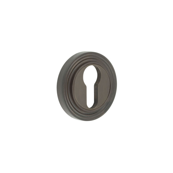 Burlington - Euro Profile Escutcheons Reeded Rose - Dark Bronze - BUR-61DB-74DB - Choice Handles