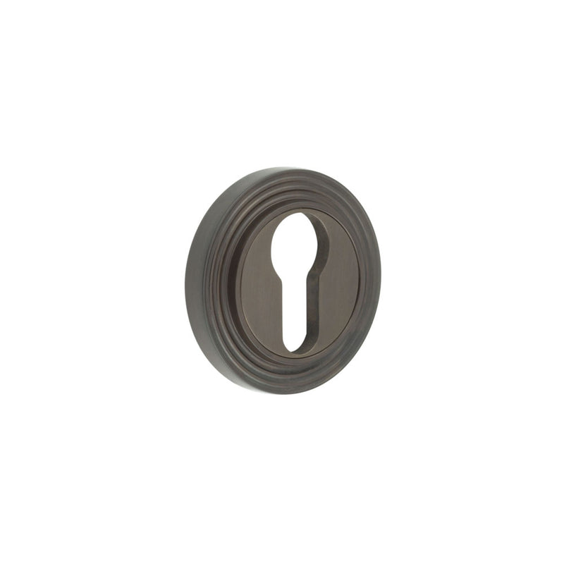 Burlington - Euro Profile Escutcheons Reeded Rose - Dark Bronze - BUR-61DB-74DB - Choice Handles