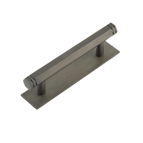 Hoxton - Nile Cabinet Handles 96mm Ctrs Plain Backplate - Dark Bronze - HOX-350DB-5050DB - Choice Handles