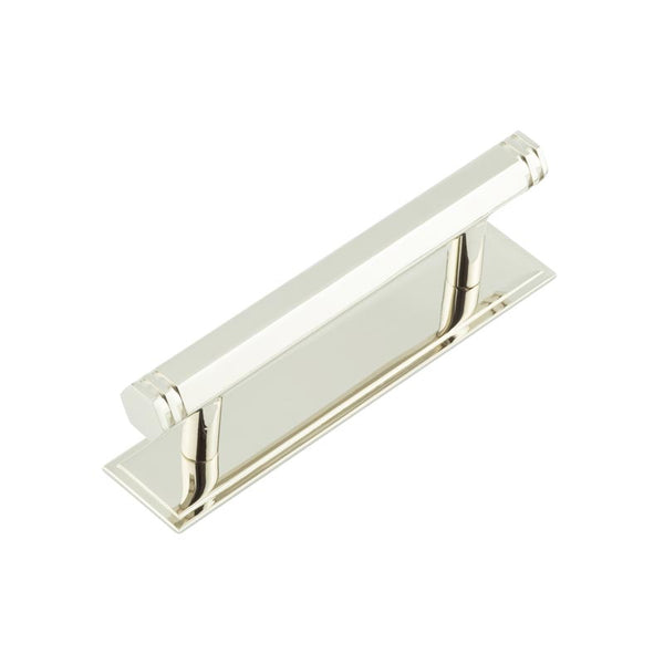 Hoxton - Nile Cabinet Handles 96mm Ctrs Stepped Backplate - Polished Nickel - HOX-350PN-6050PN - Choice Handles