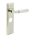 Burlington - Westminster Door Handle On Bathroom Backplate - Polished Nickel - BUR30KIT166 - Choice Handles