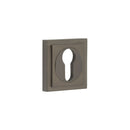 Burlington - Euro Profile Escutcheons Square Stepped Rose - Dark Bronze - BUR-61DB-173DB - Choice Handles