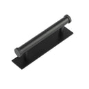 Hoxton Thaxted Cabinet Handles 96mm Ctrs Plain Backplate   - Matt Black - HOX-250MB-5050MB - Choice Handles